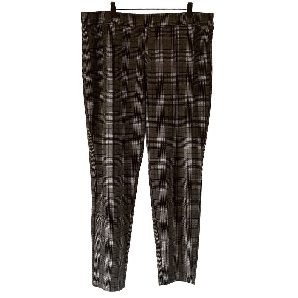 SHEIN Curve Women’s Pull On Skinny Pants Black/Gray/White Plaid  Plus Size 4XL